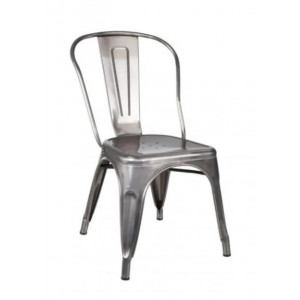 Chaise Bistrot gris métal